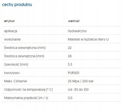 Uszczelniacz siłownika 22x28x4,5 KI310 manszeta Uszczelniacz siłownika 22x28x4,5 KI310 manszeta