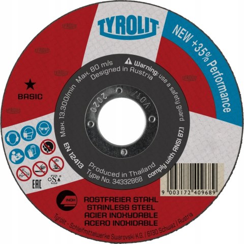 Tarcza 125x1x22,23 TYROLIT BASIC Tarcza 125x1x22,23 TYROLIT BASIC