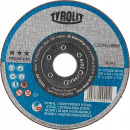 Tarcza 125x1x22,23 TYROLIT PREMIUM 2in1
