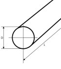 Pręt poliamid wałek fi 65x1000mm PA6-G czerwony