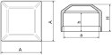 Nasadka zewnętrzna kwadratowa 20x20 5szt brązowa