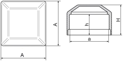 Nasadka zewnętrzna kwadratowa 30x30 5szt brązowa Nasadka zewnętrzna kwadratowa 30x30 5szt brązowa