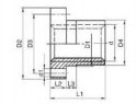 Nakrętka trapezowa z kołnierzem Tr. 12x3 lewa