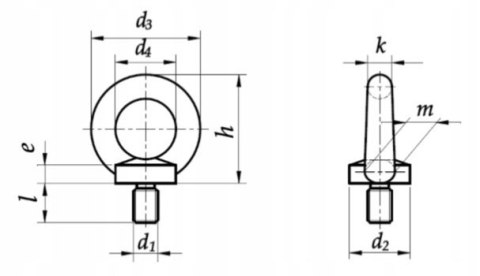 Śruby z uchem M14 ocynk DIN 580 Śruby z uchem M14 ocynk DIN 580
