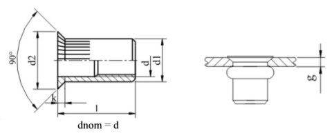 Nitonakrętki kołn stożkowy M10x20 AN318 oc 5szt Nitonakrętki kołn stożkowy M10x20 AN318 oc 5szt