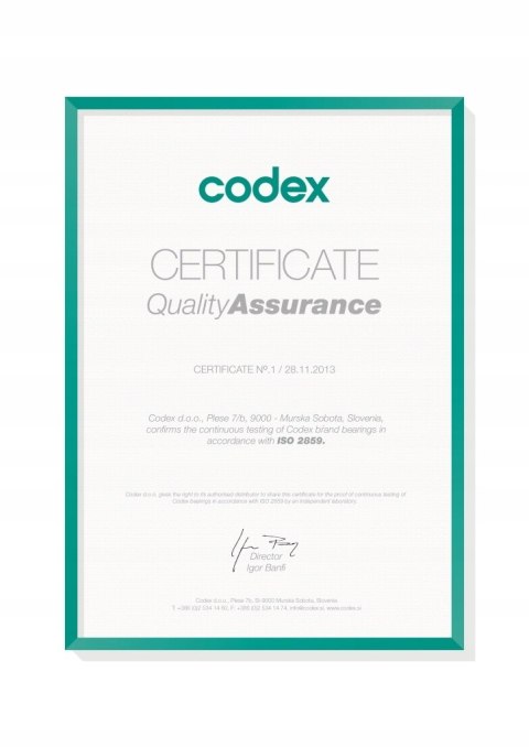 6317 ZZ CODEX Łożysko kulkowe 85x180x41