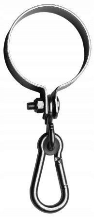 HAK DO HUŚTAWKI Z OBEJMĄ I KARABIŃCZYKIEM 2*120MM HAK DO HUŚTAWKI Z OBEJMĄ I KARABIŃCZYKIEM 2*120MM