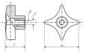 Rękojeści przelotowe gwiazdowe DIN 57048 M12
