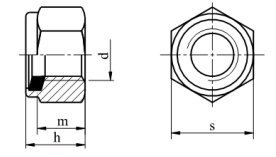 Nakrętki samohamowne M10x1,25 wysoka DIN 982 5szt Nakrętki samohamowne M10x1,25 wysoka DIN 982 5szt
