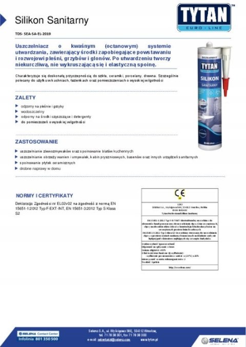 SILIKON SANITARNY EURO-LINE 280ML BIAŁY SILIKON SANITARNY EURO-LINE 280ML BIAŁY