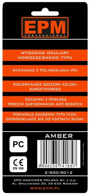 OKULARY OCHRONNE ABMER ANTI-SCRATCH OKULARY OCHRONNE ABMER ANTI-SCRATCH