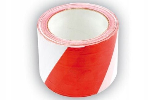 TAŚMA OSTRZEGAWCZA BIAŁO-CZERWONA 75-80MM*100M TAŚMA OSTRZEGAWCZA BIAŁO-CZERWONA 75-80MM*100M