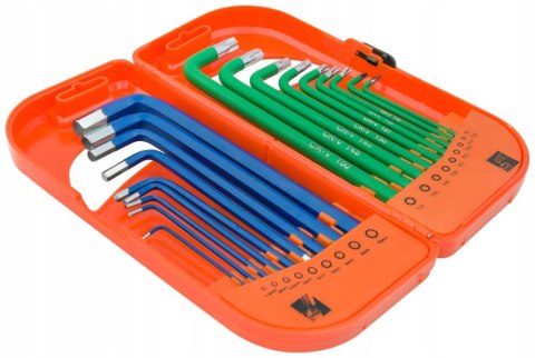 KOMPLET KLUCZY TRZPIENIOWYCH HEX I TORX DŁUGIE 18 KOMPLET KLUCZY TRZPIENIOWYCH HEX I TORX DŁUGIE 18