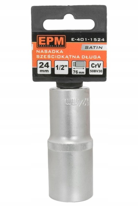 NASADKA DŁUGA 1/2'''' 6-KĄTNA SATIN 24MM NASADKA DŁUGA 1/2'''' 6-KĄTNA SATIN 24MM
