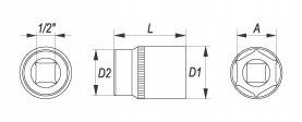 NASADKA KRÓTKA 6-KĄTNA CHROMOWANA 1/2'''' 21MM NASADKA KRÓTKA 6-KĄTNA CHROMOWANA 1/2'''' 21MM