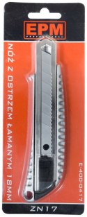 NÓŻ Z OSTRZEM ŁAMANYM 18MM STOP CYNKU E-400-0417 NÓŻ Z OSTRZEM ŁAMANYM 18MM STOP CYNKU E-400-0417