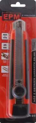 NÓŻ Z OSTRZEM ŁAMANYM 25MM RUBBER E-400-0425 NÓŻ Z OSTRZEM ŁAMANYM 25MM RUBBER E-400-0425