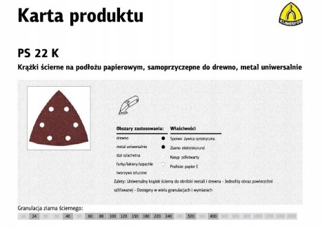 PAPIER ŚCIERNY DELTA PS22K GLS15 GRANULACJA 100 PAPIER ŚCIERNY DELTA PS22K GLS15 GRANULACJA 100