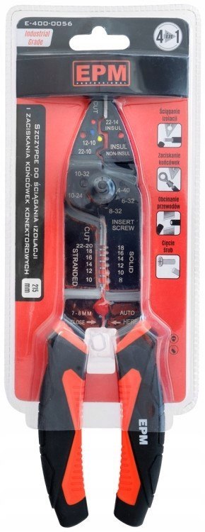 SZCZYPCE ZACISKANIA KONEKTORÓW 4W1 215MM INDUSTRIA SZCZYPCE ZACISKANIA KONEKTORÓW 4W1 215MM INDUSTRIA