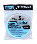 TAŚMA DWUSTRONNA PIANKOWA BIANKA 19MM*5M TAŚMA DWUSTRONNA PIANKOWA BIANKA 19MM*5M