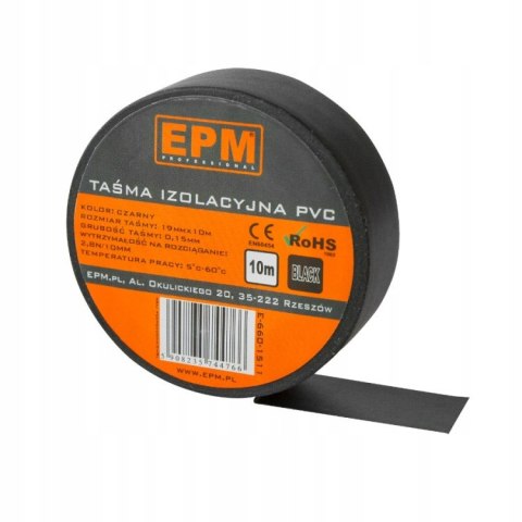 TAŚMA IZOLACYJNA 19MM*10M CZARNA TAŚMA IZOLACYJNA 19MM*10M CZARNA