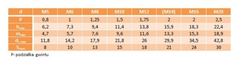 Nakrętka samohamowna M6 DIN6927 oc kl.8.8 10szt Nakrętka samohamowna M6 DIN6927 oc kl.8.8 10szt
