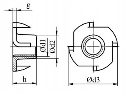 Nakrętka kłowa M8x11 AN 90 10 szt Nakrętka kłowa M8x11 AN 90 10 szt