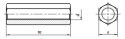 Nakrętka sześciokątna dystansowa M8x30 AN 85