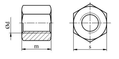 Nakrętka trapezowa Tr 20x4 6-kąt stal Nakrętka trapezowa Tr 20x4 6-kąt stal