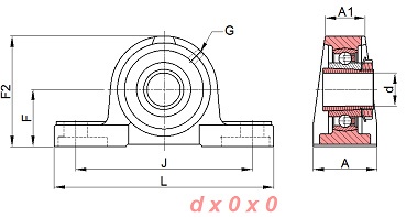 Zespół z oprawą żeliwną, temperatura do 200°C UKP209 T20 H SNR