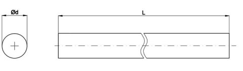 Wałek liniowy 1 1/2" 38,1mm L=1000 mm INA Wałek liniowy 1 1/2" 38,1mm L=1000 mm INA