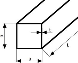 Profil aluminiowy zamknięty 35x35x2 kw. 500mm