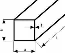 Profil aluminiowy zamknięty 60x60x3 kw. 3000mm