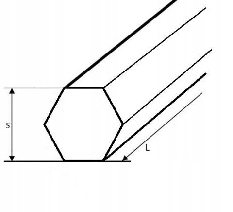 Pręt 6-kątny nierdzewny S13 mm dł.1500mm AISI 304 Pręt 6-kątny nierdzewny S13 mm dł.1500mm AISI 304
