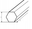 Pręt 6-kątny nierdzewny S14 mm dł.1500mm AISI 303 Pręt 6-kątny nierdzewny S14 mm dł.1500mm AISI 303