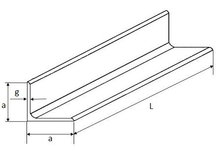 Kątownik nierdzewny AISI 304 60x60x6 1500mm