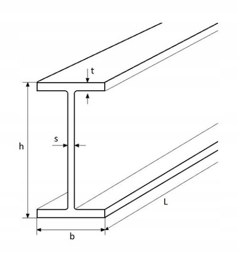 Dwuteownik stalowy IPE 100 długość 500mm