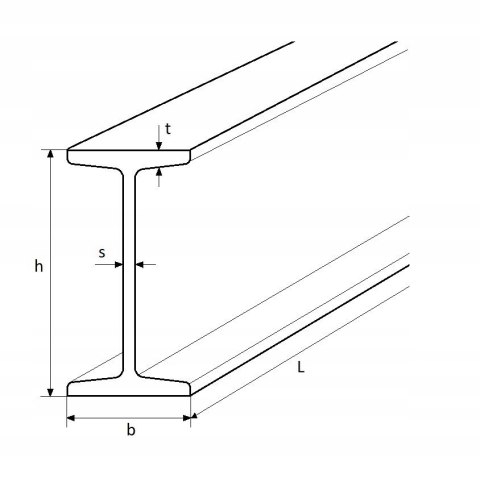 Dwuteownik stalowy IPN 160x74x6,3 długość 1000mm Dwuteownik stalowy IPN 160x74x6,3 długość 1000mm