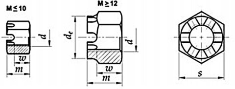 Nakrętka koronowa M16 DIN 935 kl.8.8 oc 50szt