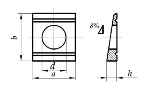 Podkładka klinowa M24 ocynk DIN434 50 szt Podkładka klinowa M24 ocynk DIN434 50 szt