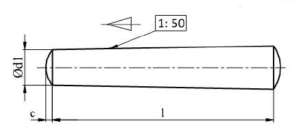 10x80 Kołki stożkowe DIN 1B 1szt.