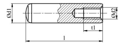 12x45 Kołki z gwintem wewnętrznym DIN 7979D 1szt. 12x45 Kołki z gwintem wewnętrznym DIN 7979D 1szt.