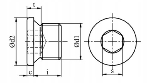 Korek gwintowany z kołnierzem M10x1 cz DIN 908