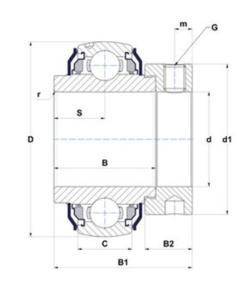 Łożysko samonastawne EX 308 AGR SNR Łożysko samonastawne EX 308 AGR SNR