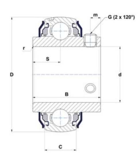 Łożysko samonastawne UC 308 B135 SNR