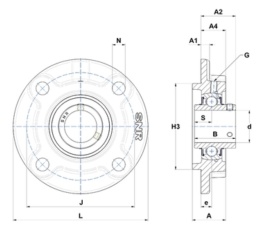 Zespół z oprawą żeliwną, temperatura do 200°C UCFC204T20 SNR