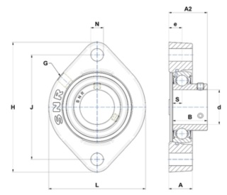 Zespół z oprawą żeliwną USFD207.M12x1 SNR