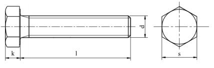 Śruby kl.8.8 ocynk ogniowy M16x60 DIN 933 Śruby kl.8.8 ocynk ogniowy M16x60 DIN 933