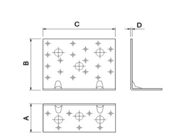 Kątownik przetłaczany wzmocniony KPW-1 70x70x55x2 1 szt.