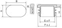 Zaślepka owalna profila 15x30mm szara 5szt